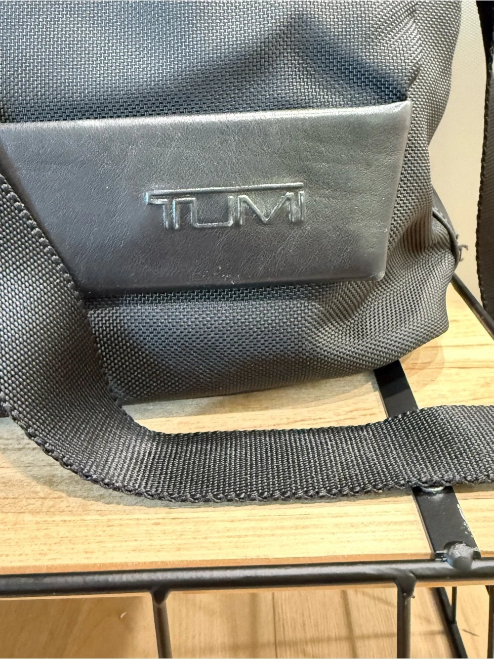 TUMI Black Ballistic Nylon Messenger Bag Crossbody Shoulder Bag, Removable Pouch